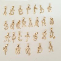 Златен синджир с буква, снимка 3 - Колиета, медальони, синджири - 44260107