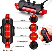 Светлоотразител за Велосипед , колело LED - USB Стоп , Фенер - Red, снимка 3 - Аксесоари за велосипеди - 39367730