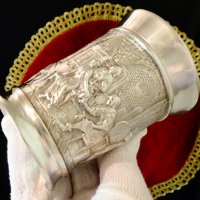 Чаша,халба от калай Веселата кръчма. , снимка 5 - Антикварни и старинни предмети - 41693320