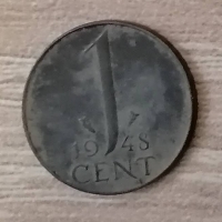 Холандия 1 цент 1948 с179, снимка 1 - Нумизматика и бонистика - 36054768