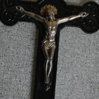 Стоманен старинен кръст разпятие религия Исус , снимка 2 - Антикварни и старинни предмети - 40538284