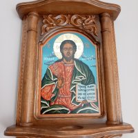Дърворезба домашен иконостас с иконопис " Исус Христос ", снимка 3 - Други стоки за дома - 41896032