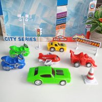 3399 Комплект детски колички с пътни знаци, снимка 3 - Коли, камиони, мотори, писти - 39312608