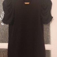 Ефектна  и кокетна,черна блузка100% вискоза, снимка 3 - Рокли - 41976598