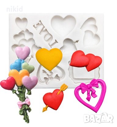 Love балони сърце рамка силиконов молд форма за декорация торта фондан шоколад и др, снимка 1