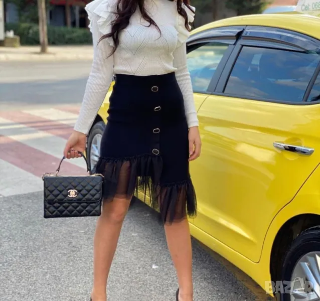 Дамска пола с тюл, снимка 1