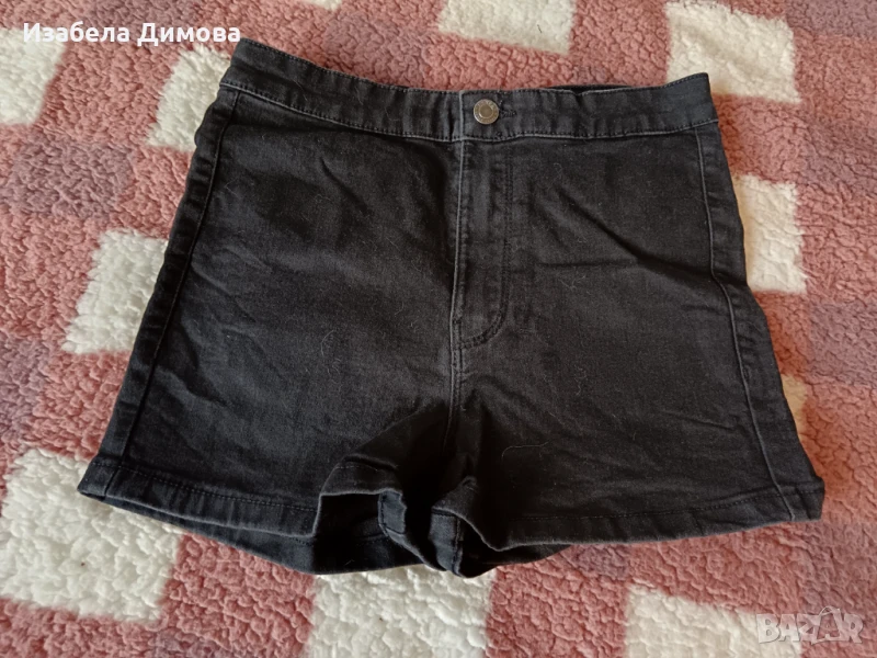 Черни дънкови къси панталонки , снимка 1