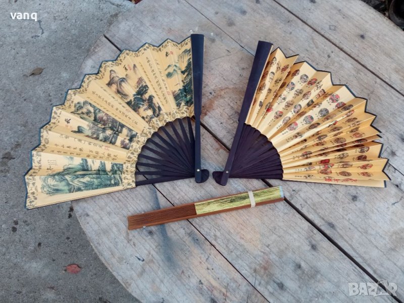 Сгъваеми ветрила,бамбук,многоцветни, снимка 1