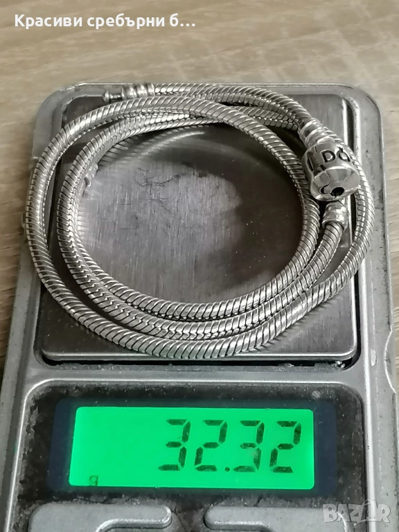 Масивно сребърно колие Пандора  тегло 32.32гр , снимка 1