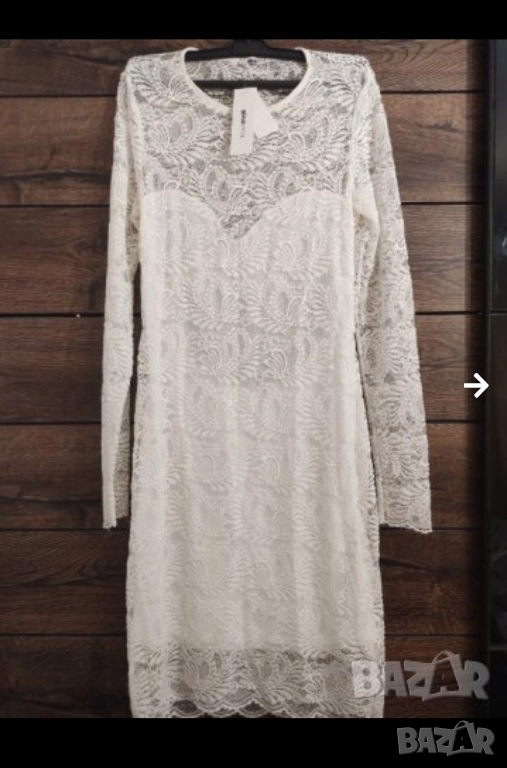 Бяла рокля с дантела , снимка 1