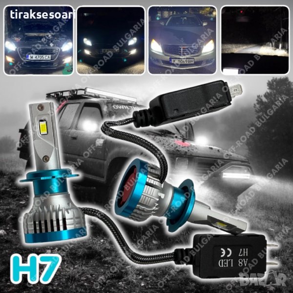 LED Диодни крушки H7 200W 12-24V +300%, снимка 1