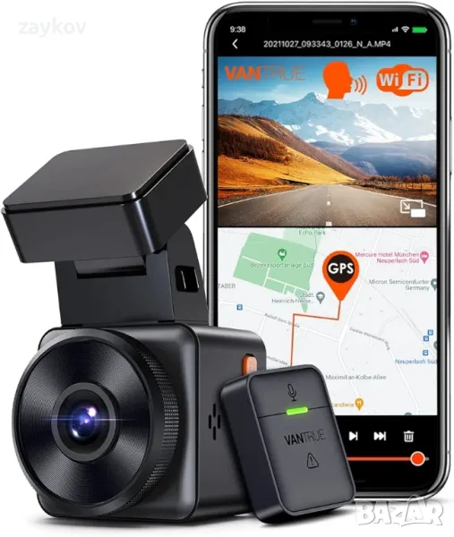 видеорегистратор VANTRUE E1 2.7K Dashcam Mini Car WiFi GPS, 2.5K 1440P/60FPS Dash Cam, снимка 1