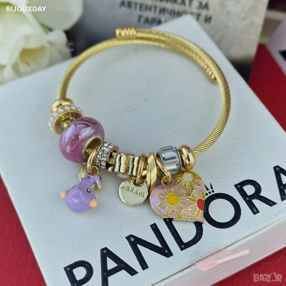 красива гривна с лилави елементи, снимка 1