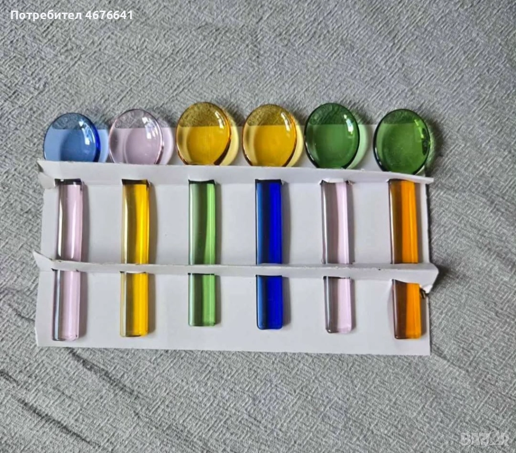 Стъклени лъжички за сладолед, снимка 1