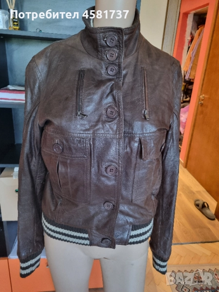Дамско кожено яке, размер.S/M, снимка 1