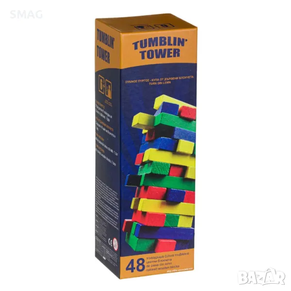 Настолна игра Tumblin Tower Colored Bricks 48 бр. S_1198439, снимка 1