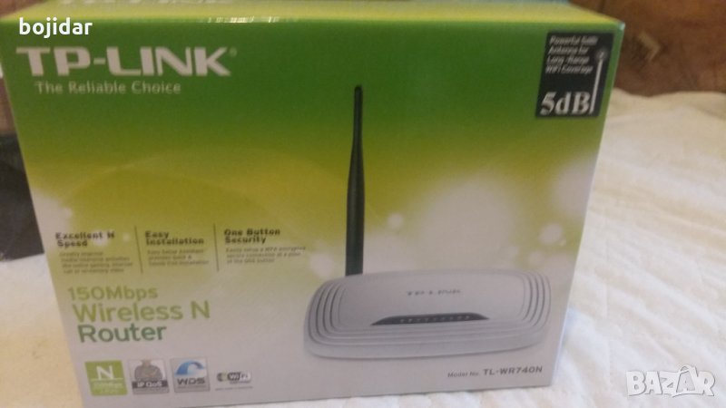 Рутер TP-Link TL-WR740N, 150Mbps, 2.4GHz(150 Mbps), Wireless N, 4x LAN 100, 1x WAN 100, 1x външна ан, снимка 1