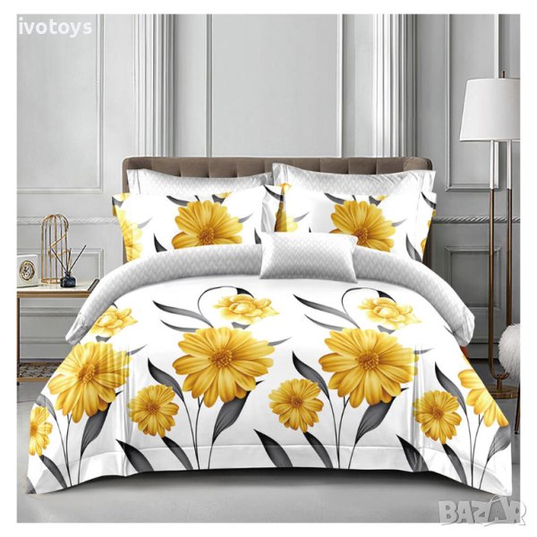 Двулицев спален комплект с ластик, 4 части - Модел WS15411, снимка 1