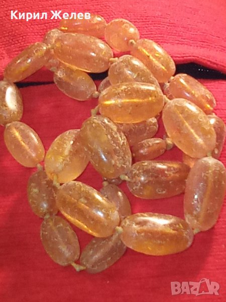 СТАРА РУСКА КЕХЛИБАРЕНА ОГЪРЛИЦА 100% НАТУРАЛЕН БАЛТИЙСКИ КЕХЛИБАР БАРАБАННО СТРУГОВАН УНИКАТ 26985, снимка 1