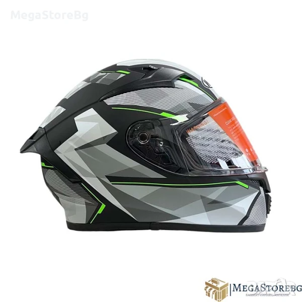 Каска за мотор 108 - размер M - Matt Black/Green, снимка 1