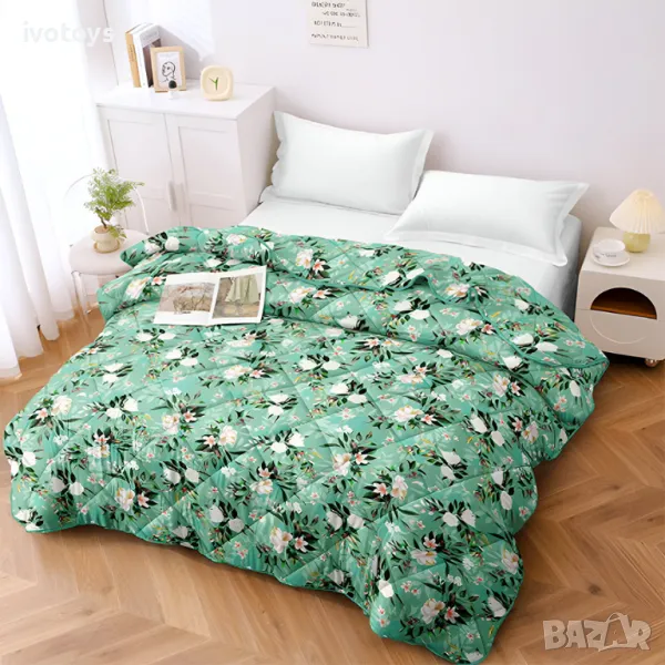 Олекотена завивка Мирабел Бела, Зимна, 150/210 см, Капитонирана - Код WS16988, снимка 1