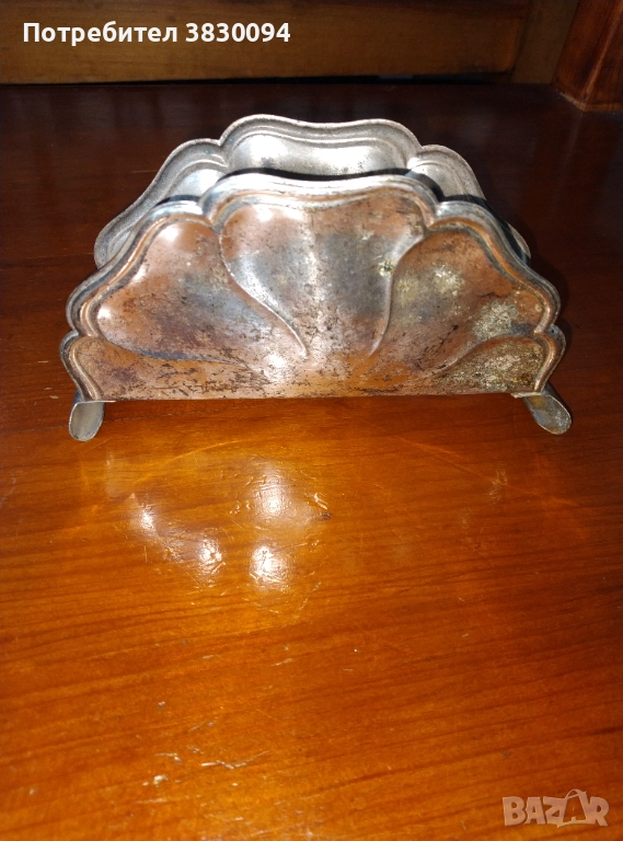Стар посребрен салфетник, снимка 1