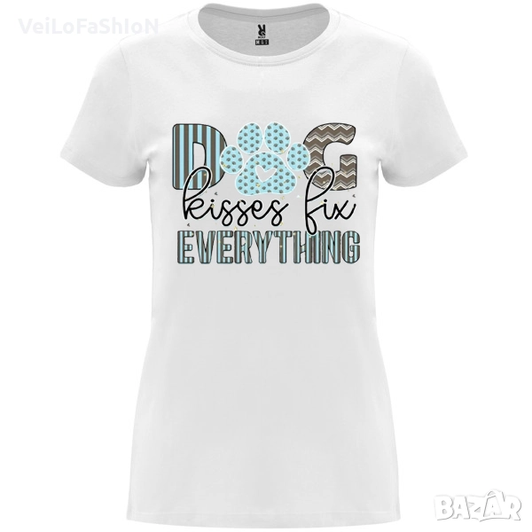 Нова дамска тениска DOG Kisses fix EVERYTHING , снимка 1
