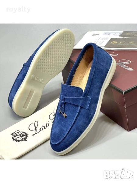 Loro Piana ЕСТЕСТВЕН ВЕЛУР Сини Мъжки Мокасини , снимка 1