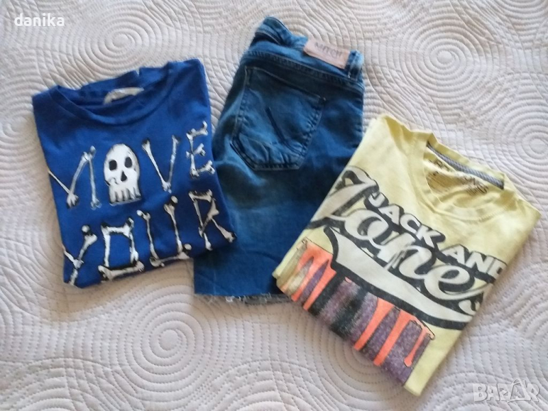 Дънков панталон и тениски Jack Jones И H&M 158 / 164, снимка 1