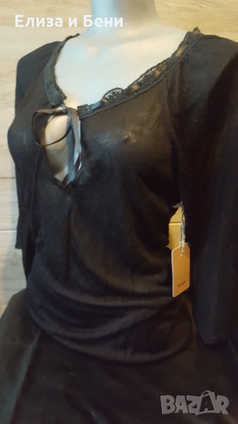 готик блуза нежна с голямо деклоте и широки ръкави 3.4, с етикет, снимка 1