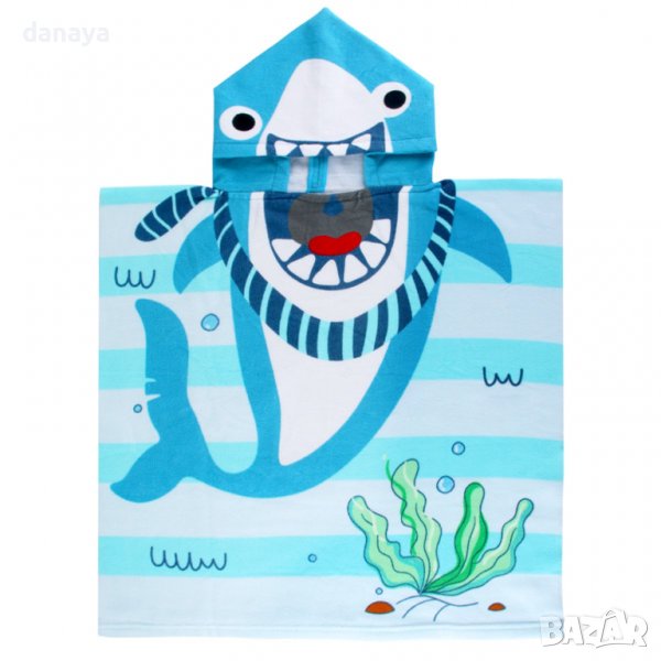 3650 Плажно детско пончо Акула, снимка 1