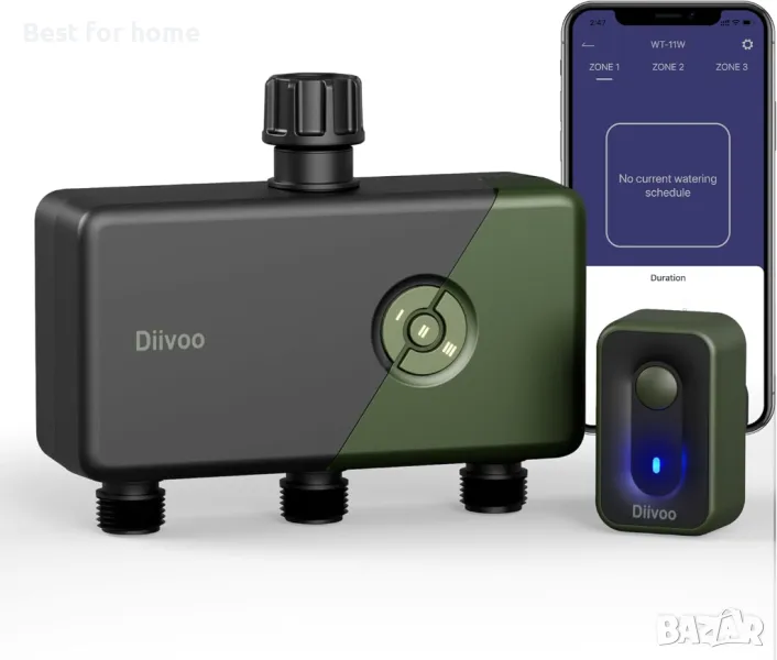 Diivoo WiFi смарт воден таймер с ХЪБ- програматор с 3 зони., снимка 1