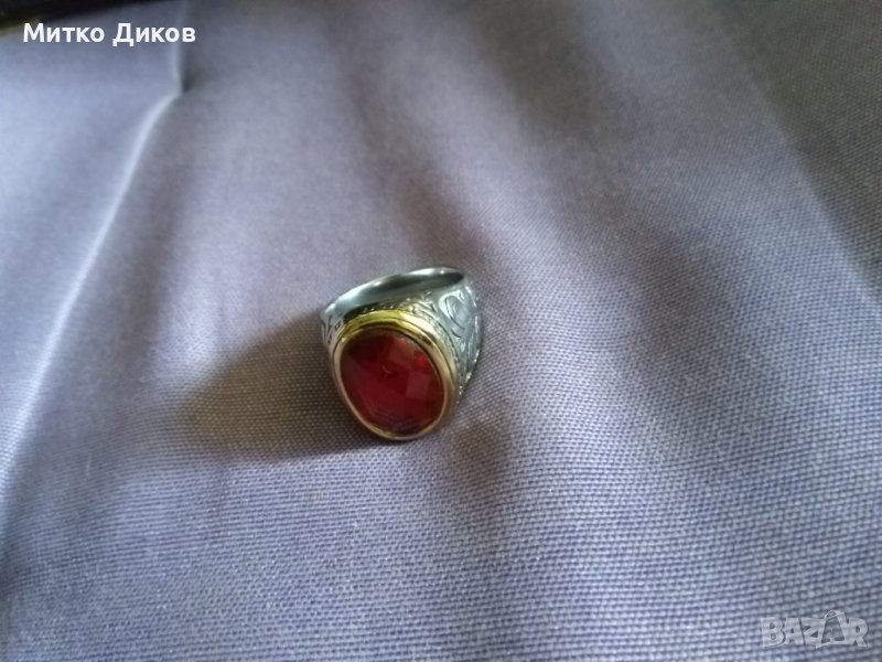 Пръстен мелхиор с камък , снимка 1