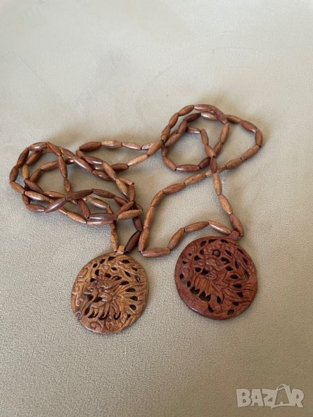 Дървени ръчно правени медальони “Дракон”, снимка 1