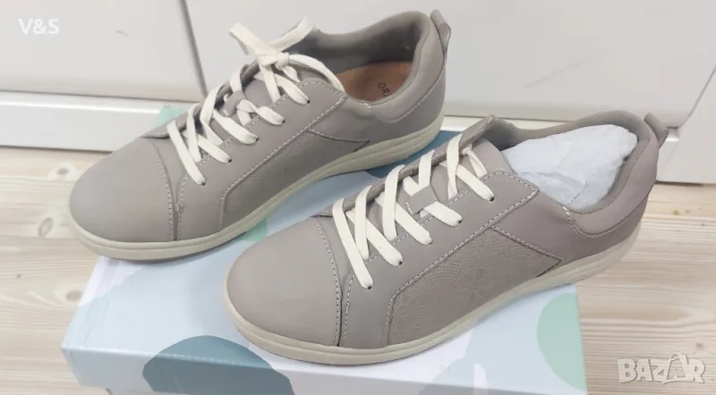 Дамски обувки,сив набук,мемори пяна стелка, снимка 1