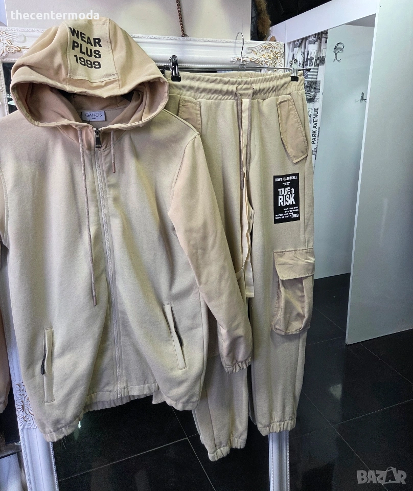 Мъжки екип в бежав и черен цвят. , снимка 1