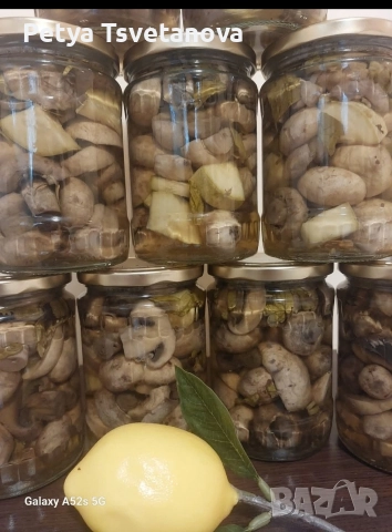 Маринована гъба печурка с тиквички, чиста и бланширана, снимка 7 - Домашни продукти - 52937431