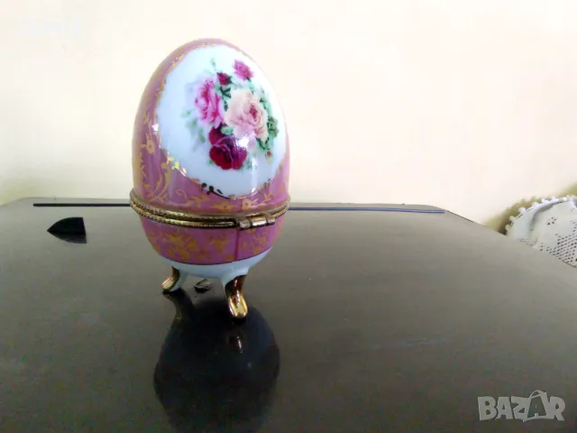 Порцеланово Яйце-Кутия за Бижута-Лимож №3, снимка 4 - Антикварни и старинни предмети - 47786826