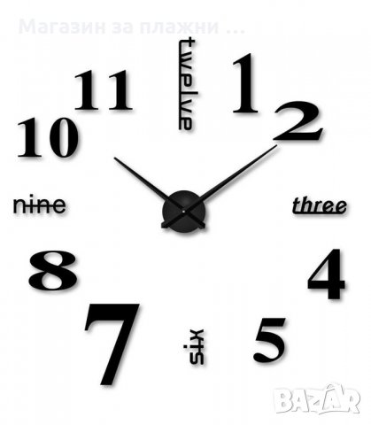 ЛЕПЯЩ СТЕНЕН ЧАСОВНИК С 3D ЕФЕКТ - код 4215, снимка 8 - Стенни часовници - 34204043