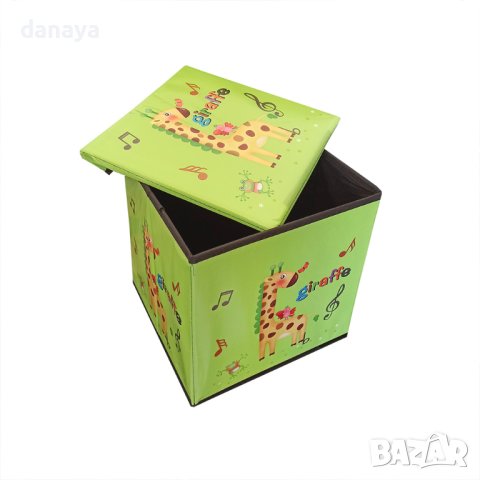 3750 Детска табуретка сгъваема кутия за играчки 2 в 1, снимка 7 - Органайзери - 41160547