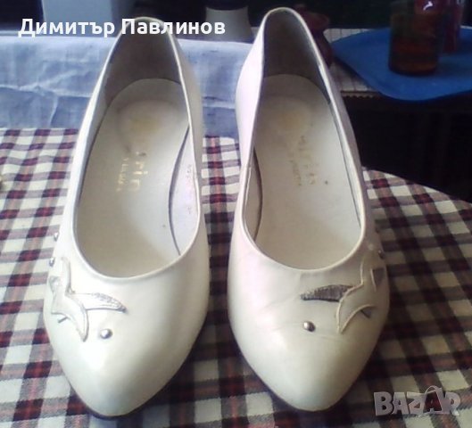 Дамски обувки ,естествена кожа  ,цвят бял и черен ,нови , снимка 4 - Дамски елегантни обувки - 41842631