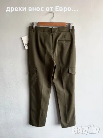 ZARA S зелен дамски панталон, снимка 2 - Панталони - 50187979