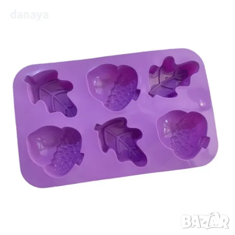 5607 Силиконова форма Есенно листо и Жълъди, 6 гнезда, снимка 9 - Форми - 48708706