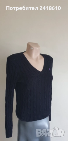 POLO Ralph Lauren Cable Pima Cotton  V - Neck Size M  ОРИГИНАЛ! Дамски Пуловер!, снимка 10 - Блузи с дълъг ръкав и пуловери - 52352502