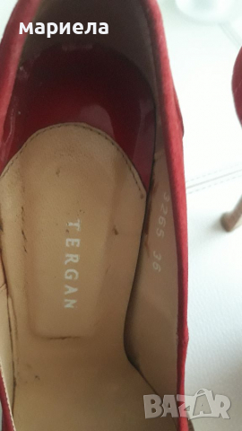 Високи червени обувки tergan , снимка 5 - Дамски обувки на ток - 36311367