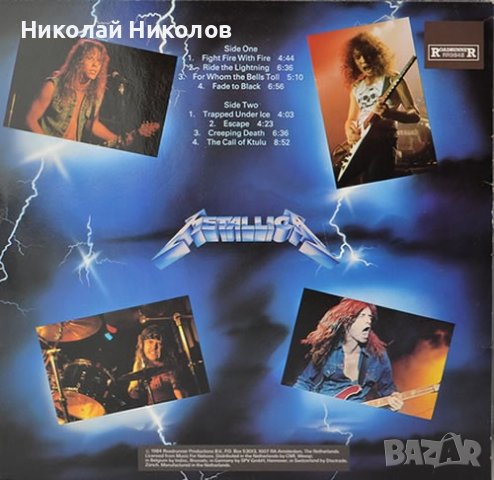 Metallica - Ride The Lightning 2016 Remastered - LP - плоча, снимка 2 - Грамофонни плочи - 41588987