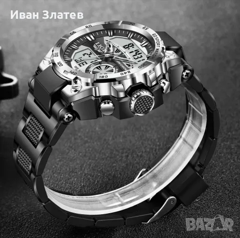 Водоустойчив кварцов мъжки часовник LIGE Sports Watch, снимка 5 - Мъжки - 48181155