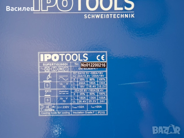 Апарат за ВИГ (TIG) заваряване IPO TOOLS, снимка 3 - Други инструменти - 51439491