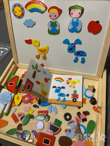 Двустранна магнитна дъска за рисуване с пъзел