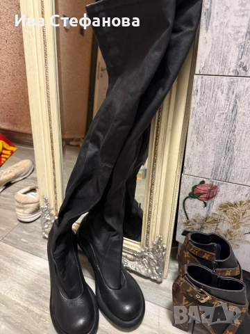 Разкошни Vic Matie нови  дълги черни чизми ботуши до каляното кожени , снимка 8 - Дамски ботуши - 52829975